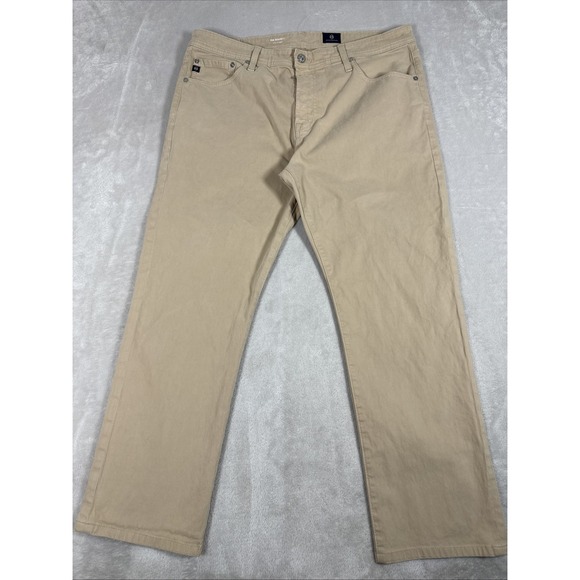 AG Adriano Goldschmied Jeans Mens 36x34 Tan Everett Slim Straight Actual (36X27) - Picture 2 of 9